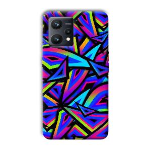 Blue Triangles Phone Customized Printed Back Cover for Realme 9