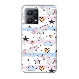Unicorn Pattern Phone Customized Printed Back Cover for Realme 9