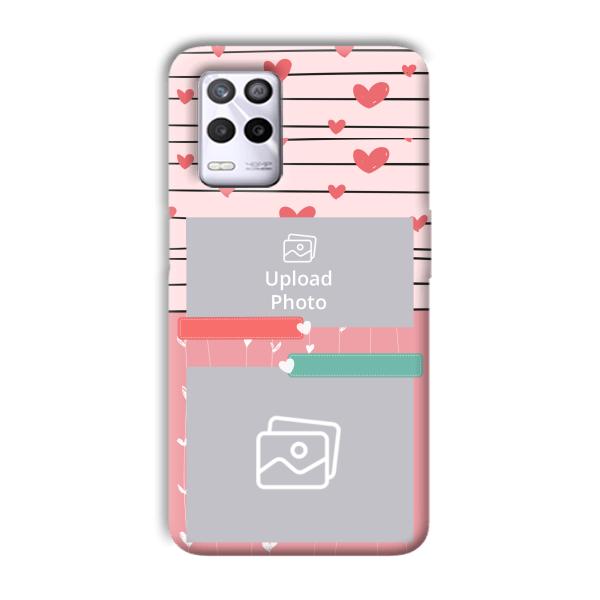 Pink Hearts Customized Printed Back Cover for Realme 9 5G