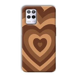 Brown Hearts Phone Customized Printed Back Cover for Realme 9 5G