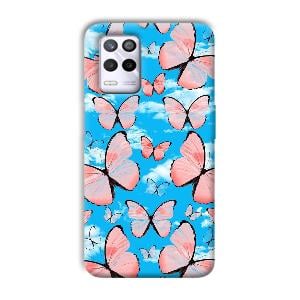 Pink Butterflies Phone Customized Printed Back Cover for Realme 9 5G