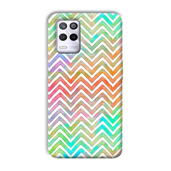 White Zig Zag Pattern Phone Customized Printed Back Cover for Realme 9 5G