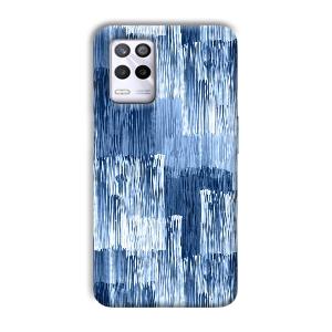 Blue White Lines Phone Customized Printed Back Cover for Realme 9 5G