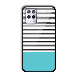 Cyan Stripes Customized Printed Glass Back Cover for Realme 9 5G