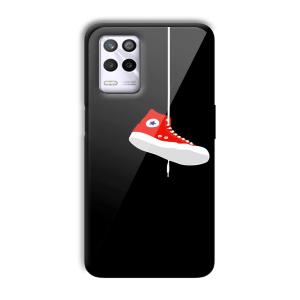Red Sneaker Customized Printed Glass Back Cover for Realme 9 5G