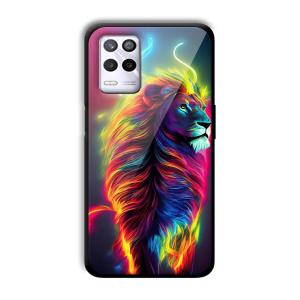Neon Lion Customized Printed Glass Back Cover for Realme 9 5G