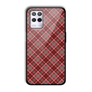 Red Checks Customized Printed Glass Back Cover for Realme 9 5G