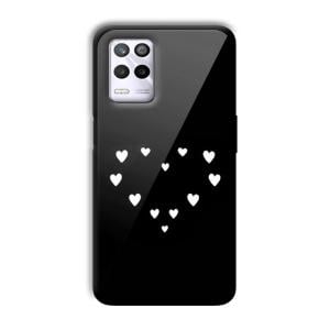 Little White Hearts Customized Printed Glass Back Cover for Realme 9 5G