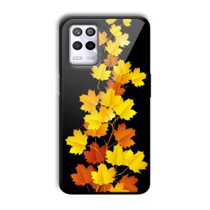 Golden Leaves Customized Printed Glass Back Cover for Realme 9 5G