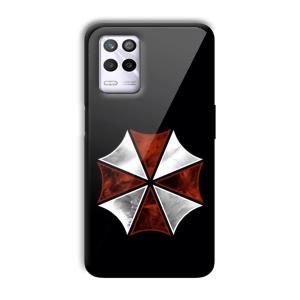 Red and Silver Customized Printed Glass Back Cover for Realme 9 5G
