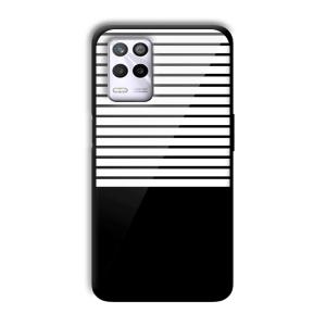 White and Black Stripes Customized Printed Glass Back Cover for Realme 9 5G