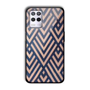Gold and Blue Customized Printed Glass Back Cover for Realme 9 5G