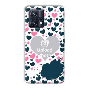 Blue & Pink Hearts Customized Printed Back Cover for Realme 9 Pro
