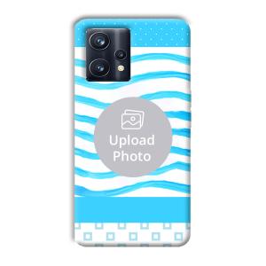 Blue Wavy Design Customized Printed Back Cover for Realme 9 Pro