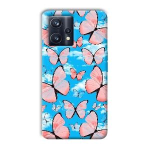 Pink Butterflies Phone Customized Printed Back Cover for Realme 9 Pro