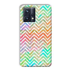 White Zig Zag Pattern Phone Customized Printed Back Cover for Realme 9 Pro