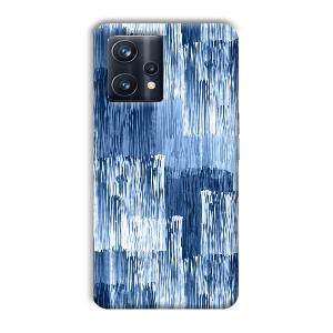 Blue White Lines Phone Customized Printed Back Cover for Realme 9 Pro