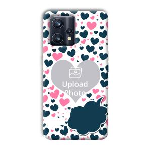 Blue & Pink Hearts Customized Printed Back Cover for Realme 9 Pro Plus