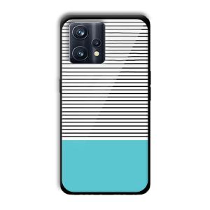 Cyan Stripes Customized Printed Glass Back Cover for Realme 9 Pro Plus
