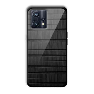 Black Wooden Pattern Customized Printed Glass Back Cover for Realme 9 Pro Plus