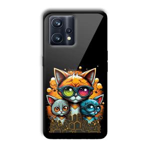 Cats Customized Printed Glass Back Cover for Realme 9 Pro Plus