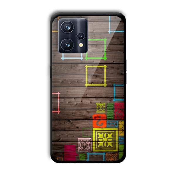 Wooden Pattern Customized Printed Glass Back Cover for Realme 9 Pro Plus