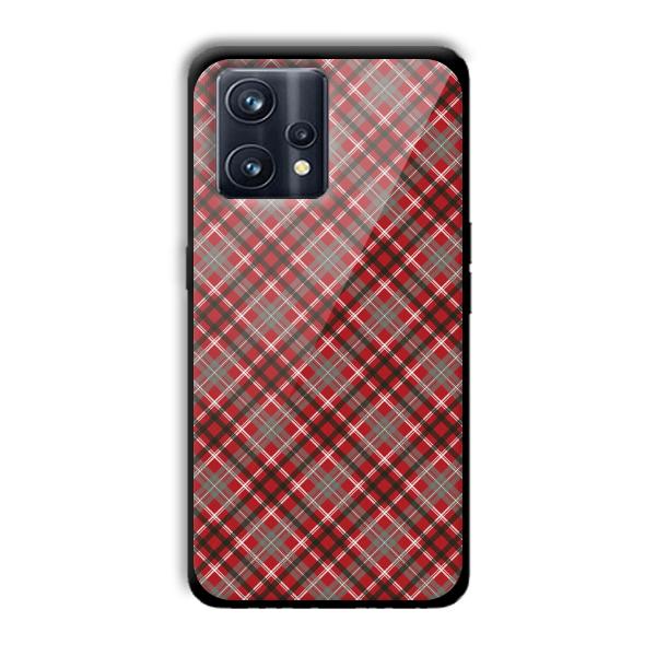 Red Checks Customized Printed Glass Back Cover for Realme 9 Pro Plus