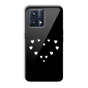 Little White Hearts Customized Printed Glass Back Cover for Realme 9 Pro Plus