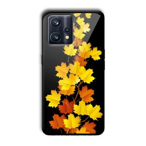 Golden Leaves Customized Printed Glass Back Cover for Realme 9 Pro Plus