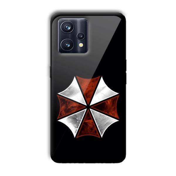 Red and Silver Customized Printed Glass Back Cover for Realme 9 Pro Plus