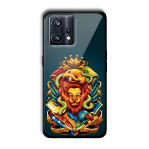 Fiery Lion Customized Printed Glass Back Cover for Realme 9 Pro Plus