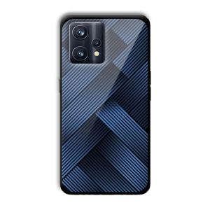 Blue Criss Cross Customized Printed Glass Back Cover for Realme 9 Pro Plus