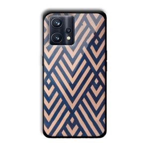Gold and Blue Customized Printed Glass Back Cover for Realme 9 Pro Plus