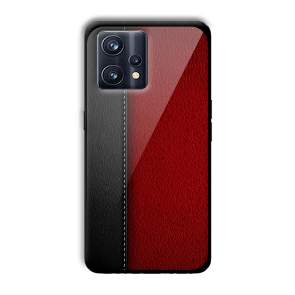 Leather Texture Customized Printed Glass Back Cover for Realme 9 Pro Plus