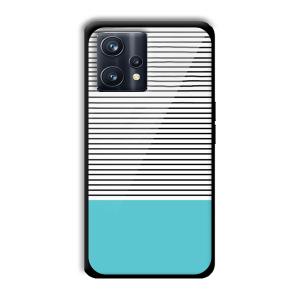 Cyan Stripes Customized Printed Glass Back Cover for Realme 9 Pro