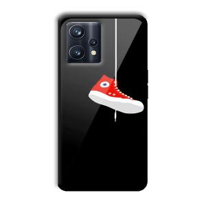 Red Sneaker Customized Printed Glass Back Cover for Realme 9 Pro