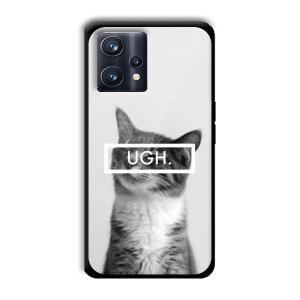 UGH Irritated Cat Customized Printed Glass Back Cover for Realme 9 Pro