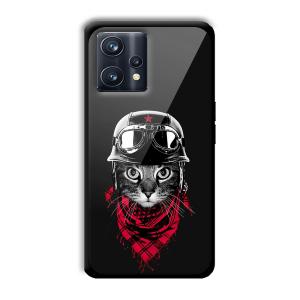 Rider Cat Customized Printed Glass Back Cover for Realme 9 Pro