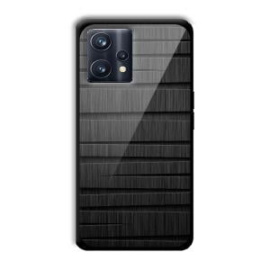 Black Wooden Pattern Customized Printed Glass Back Cover for Realme 9 Pro