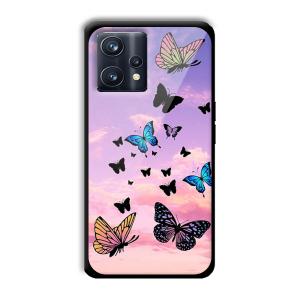Butterflies Customized Printed Glass Back Cover for Realme 9 Pro