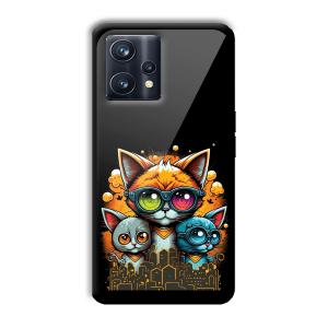 Cats Customized Printed Glass Back Cover for Realme 9 Pro