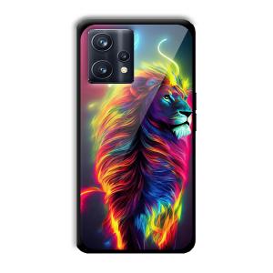 Neon Lion Customized Printed Glass Back Cover for Realme 9 Pro