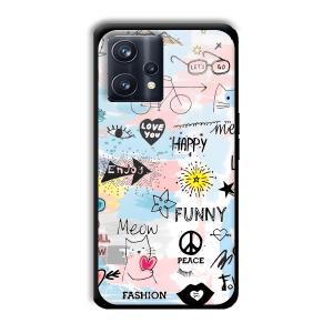 Illustrations Customized Printed Glass Back Cover for Realme 9 Pro