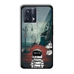 Little Astronaut Customized Printed Glass Back Cover for Realme 9 Pro