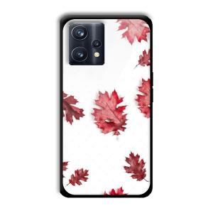 Red Leaves Customized Printed Glass Back Cover for Realme 9 Pro