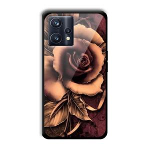 Brown Rose Customized Printed Glass Back Cover for Realme 9 Pro