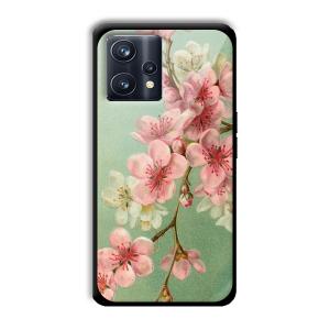 Pink Flowers Customized Printed Glass Back Cover for Realme 9 Pro
