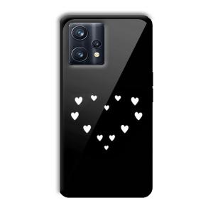 Little White Hearts Customized Printed Glass Back Cover for Realme 9 Pro
