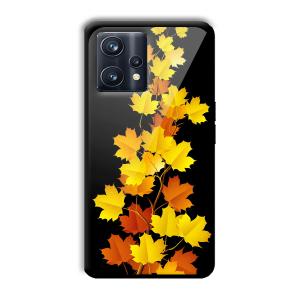Golden Leaves Customized Printed Glass Back Cover for Realme 9 Pro