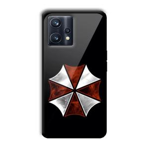 Red and Silver Customized Printed Glass Back Cover for Realme 9 Pro